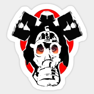 Masks over gas masks Sticker